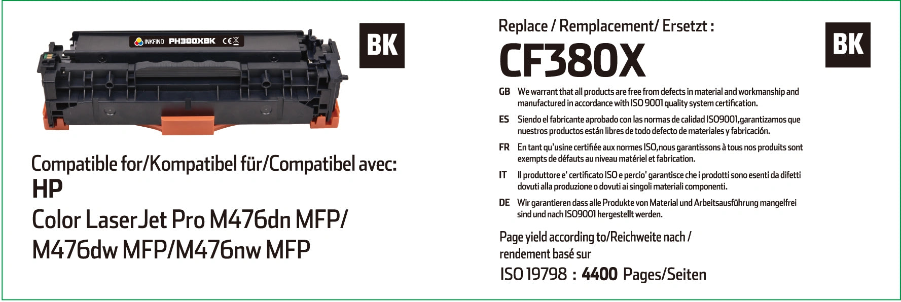 HP 312X High Capacity Black Toner Cartridge - (CF380X)