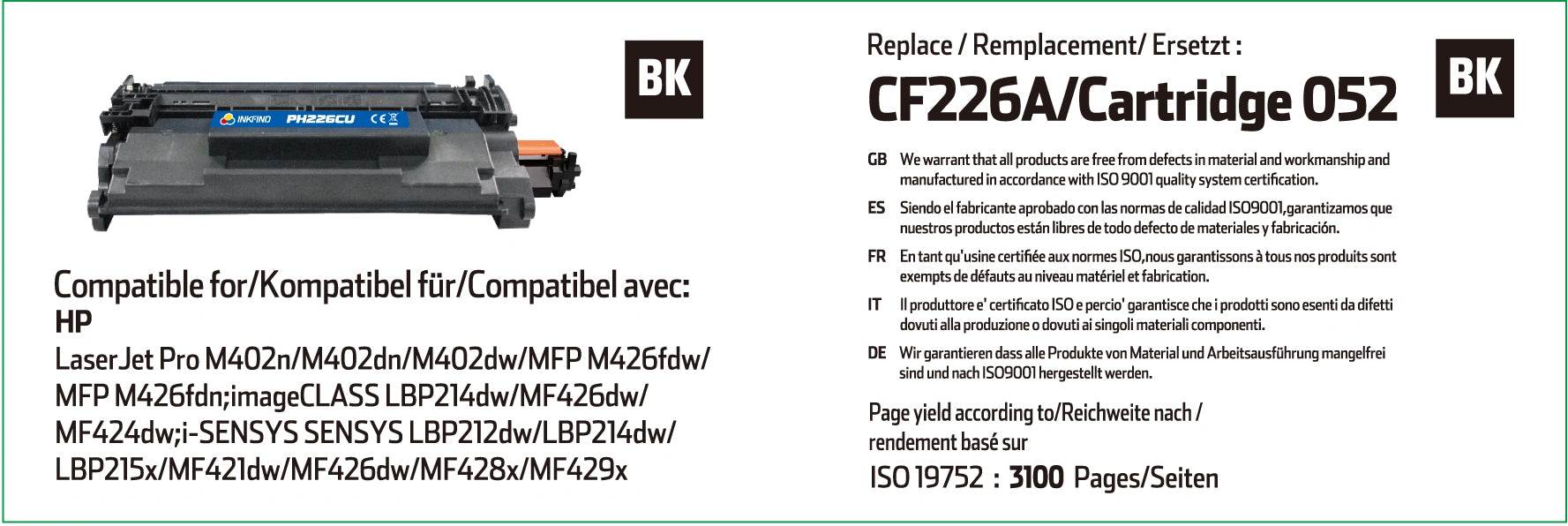 HP 26A Black Toner Cartridge CF226A