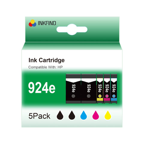 INKFIND HP 924e Multipack - 5 Cartridges (2x Black) High Capacity