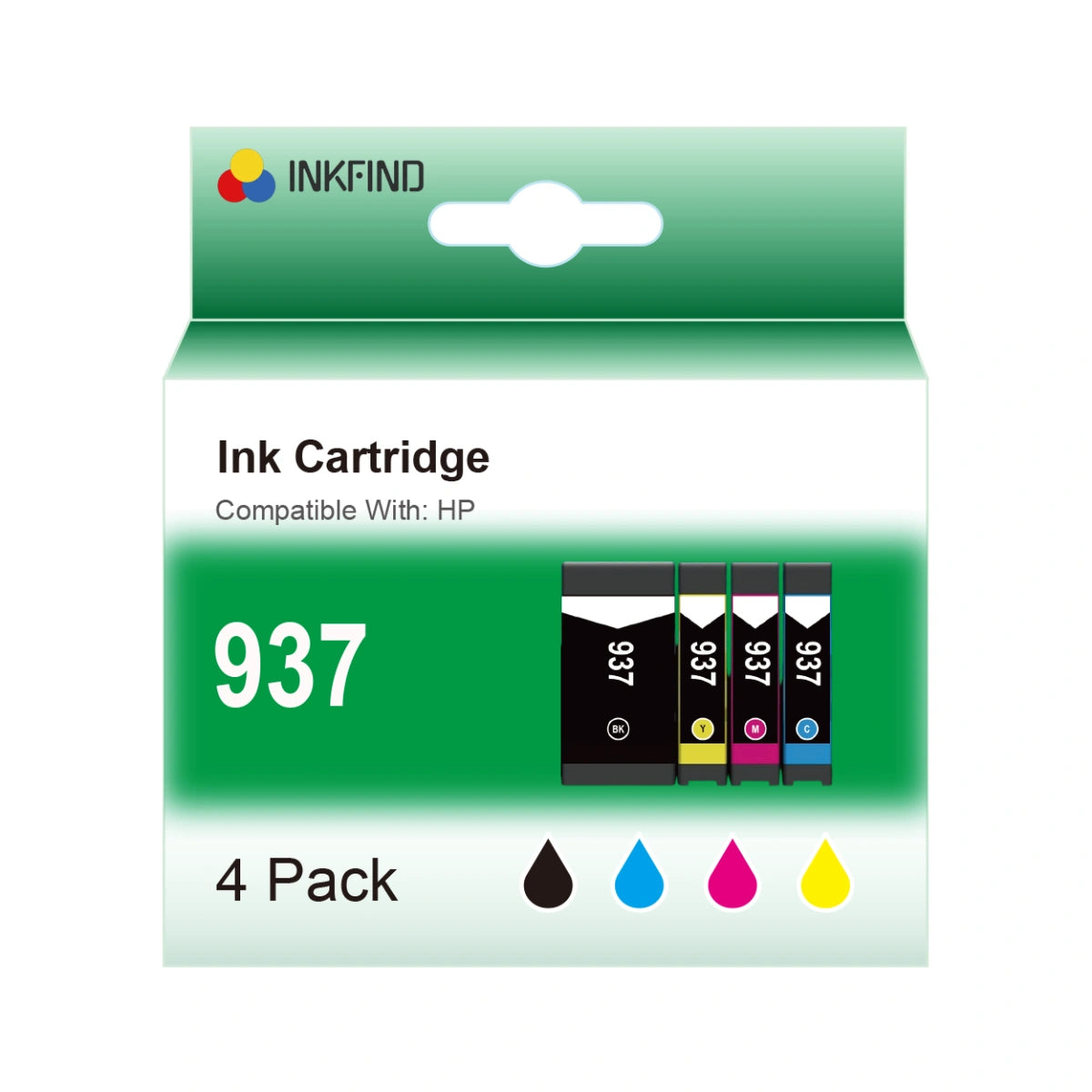 INKFIND Compatible HP 937 4-Color Ink Cartridge Multipack