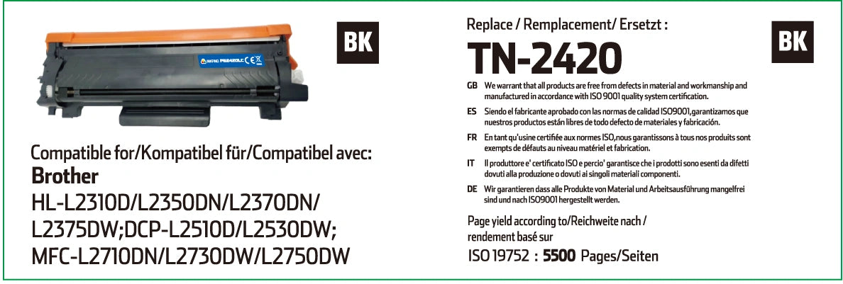 High-Yield TN-2420 Compatible Toner