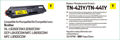 Brother TN-421Y Yellow Toner Cartridge