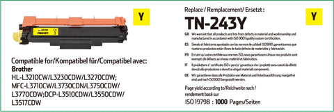 Brother TN-243Y Yellow Toner Cartridge Compatible