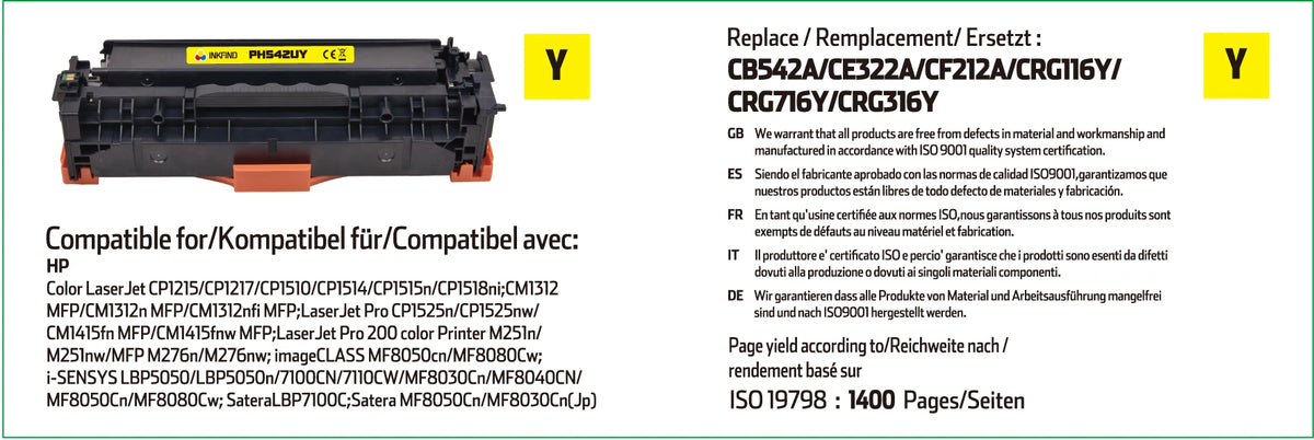 HP 125A Yellow Toner Cartridge - (CB542A)