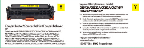 HP 125A Yellow Toner Cartridge - (CB542A)