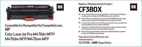 HP 312X High Capacity Black Toner Cartridge - (CF380X) 