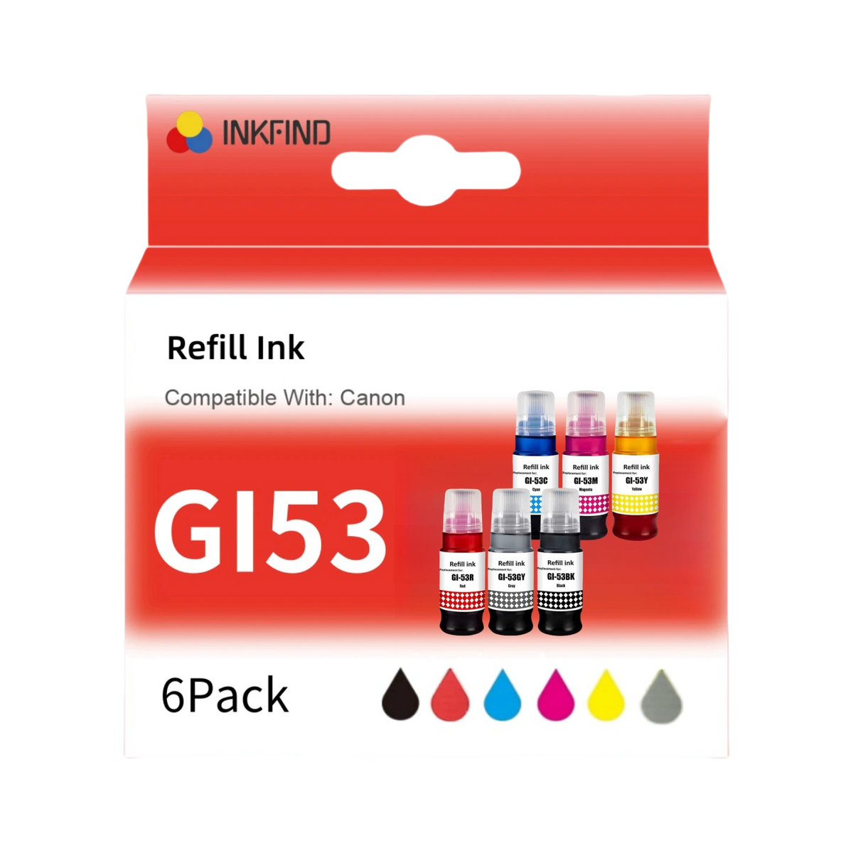 Compatible Canon GI53 ink 6-colour Pack