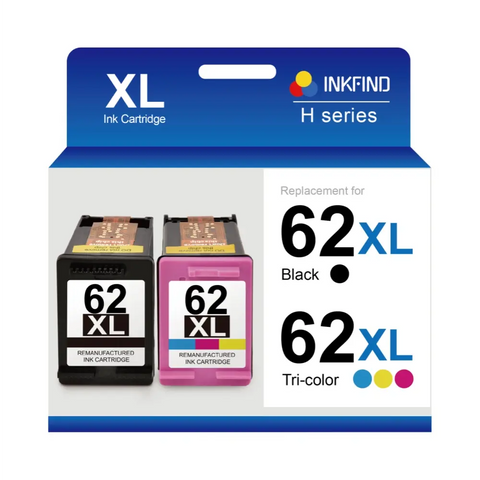 basink Inktcartridge compatibel met HP 62XL Pack 2 voor Envy basink Inktcartridge compatibel met HP 62XL Pack 2 voor Envy