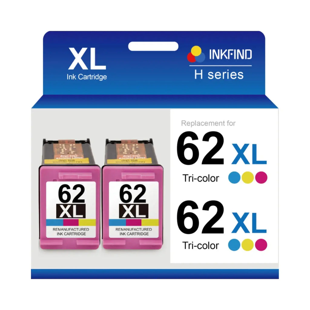 Compatible HP 62XL Tri-Colour Ink Cartridge 2-Pack