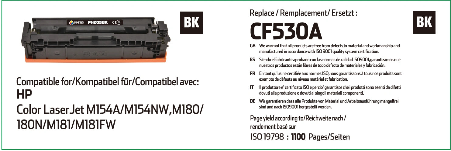 HP 205A Black Toner Cartridge Compatible CF530A