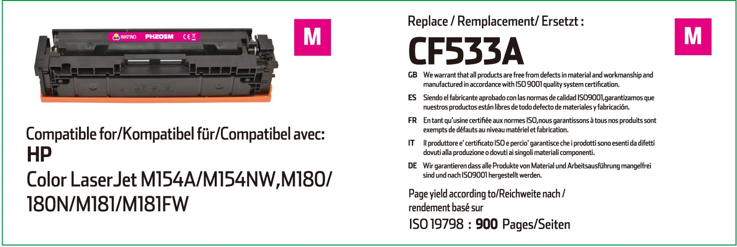 HP 205A Magenta Toner Cartridge Compatible CF533A