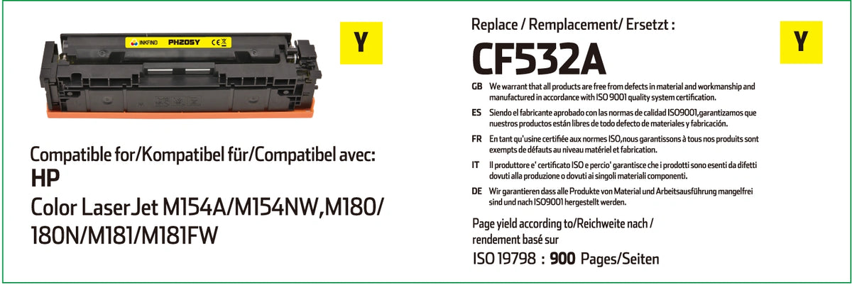 HP 205A Yellow Toner Cartridge Compatible CF532A