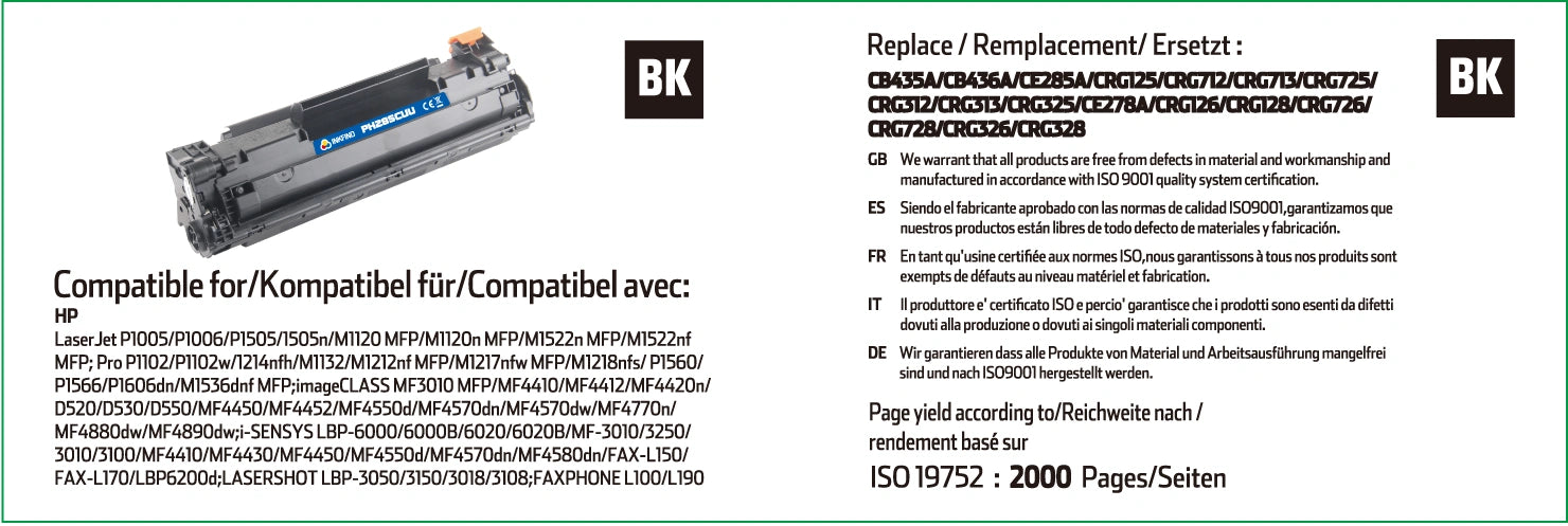 HP 78A Black Toner Cartridge Compatible - (CE278A)
