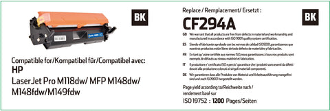 HP 94A Black Toner Compatible - CF294A