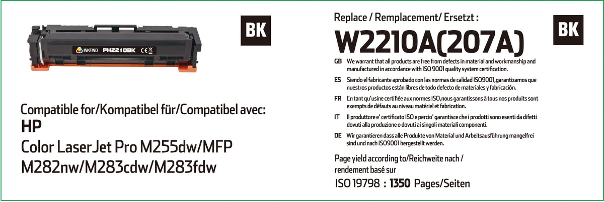 HP 207A Black Toner Cartridge - (W2210A)
